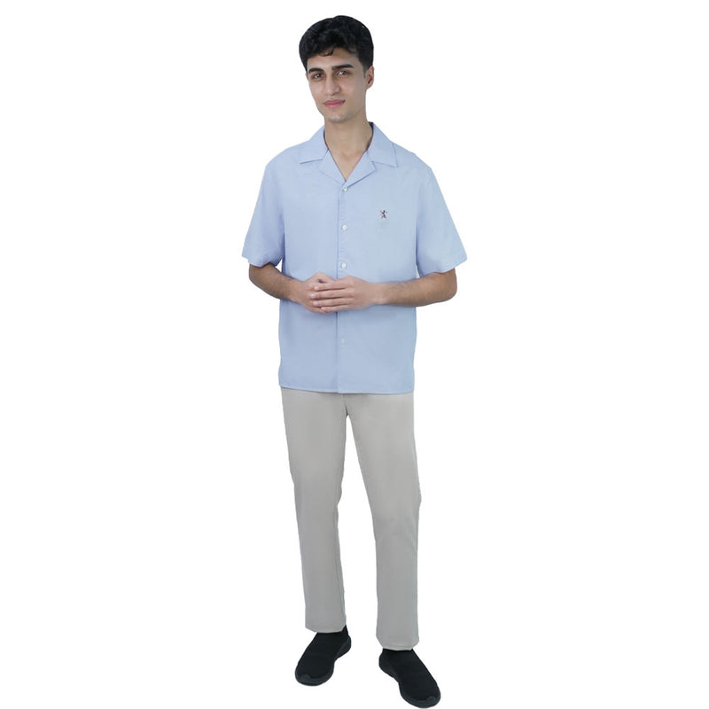 Men's Relaxed Fit Short Sleeve Lion Oxford Shirt