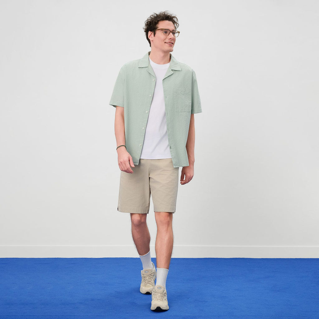 Men Relaxed Cotton Seersucker Shirt