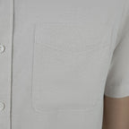 Men Slim Linen Blend Short Sleeve Shirt