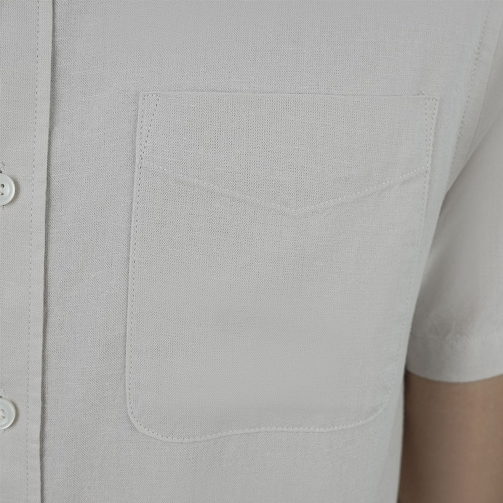 Men Slim Linen Blend Short Sleeve Shirt