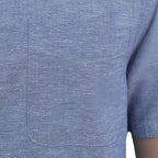 Men Slim Linen Blend Short Sleeve Shirt