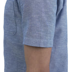 Men Slim Linen Blend Short Sleeve Shirt