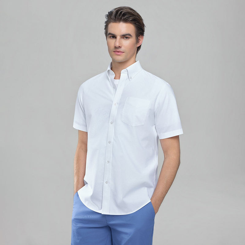 Men Wrinkle Free Short Sleeve Oxford Shirt