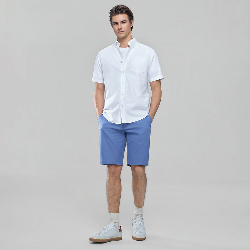 Men Wrinkle Free Short Sleeve Oxford Shirt