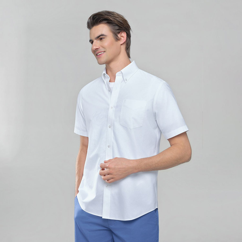 Men Wrinkle Free Short Sleeve Oxford Shirt