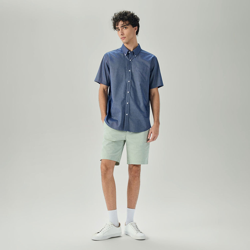 Men Wrinkle Free Short Sleeve Oxford Shirt