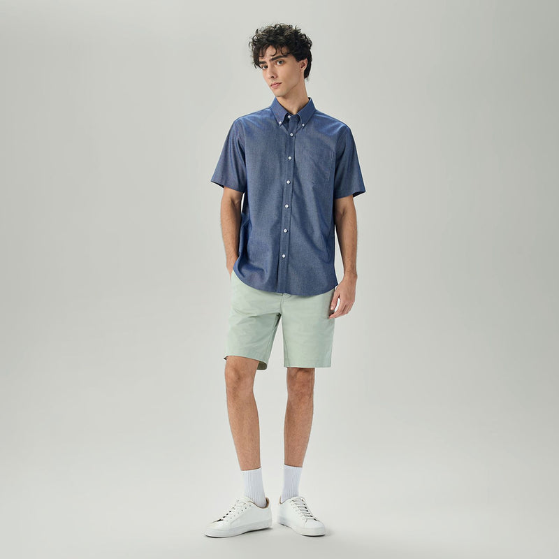 Men Wrinkle Free Short Sleeve Oxford Shirt