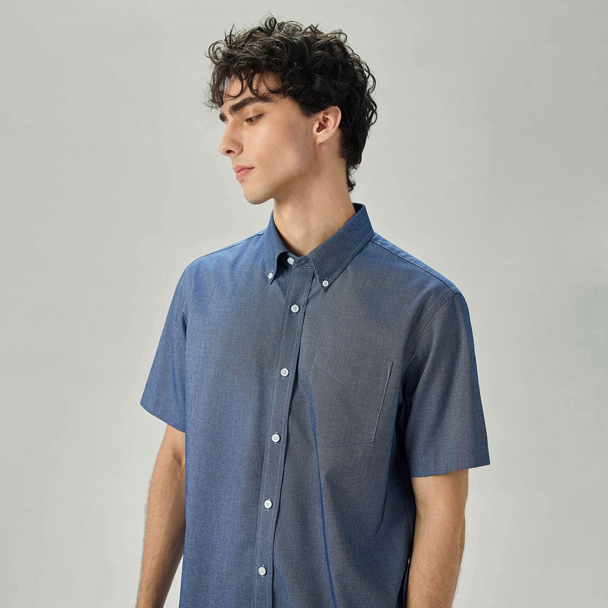 Men Wrinkle Free Short Sleeve Oxford Shirt