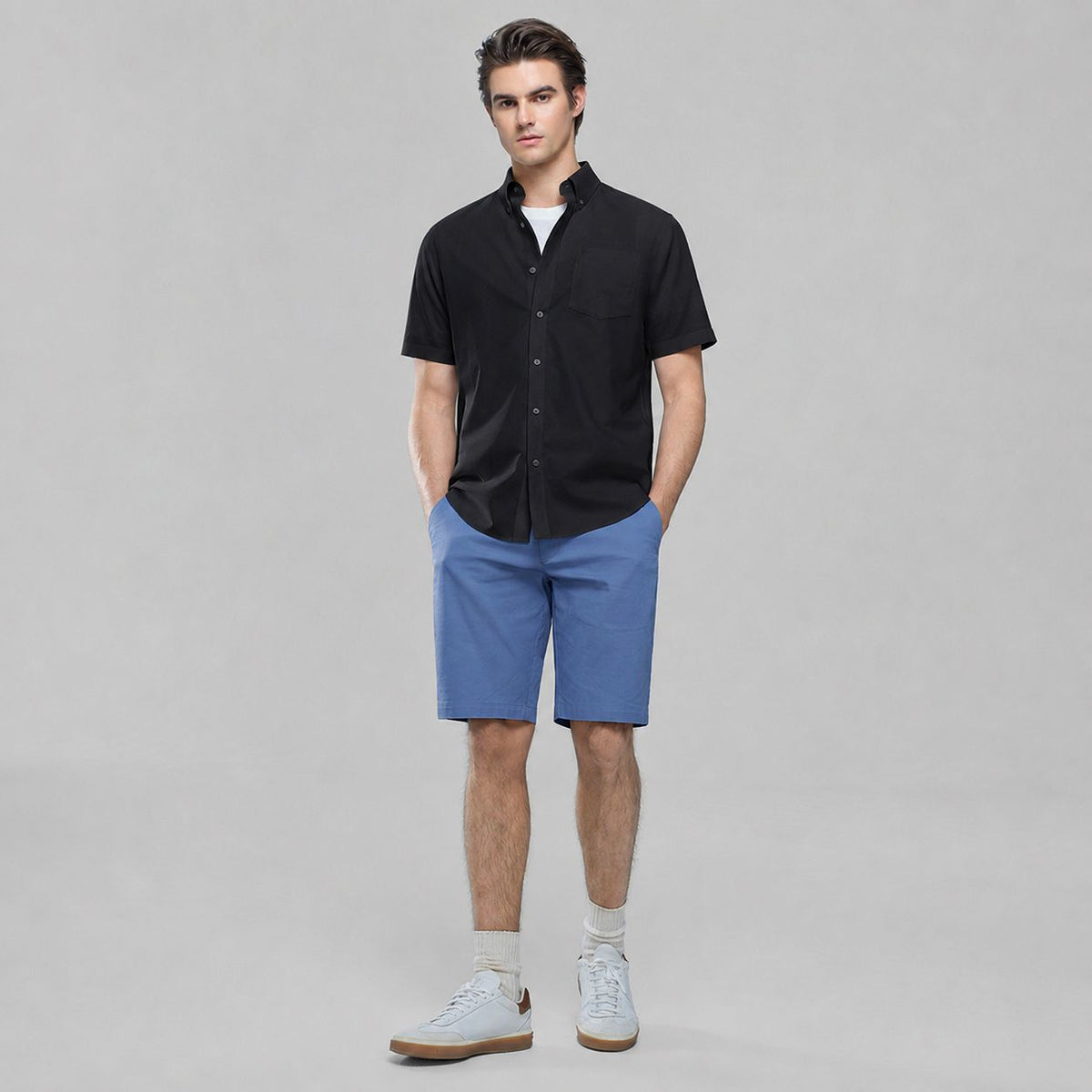 Men Wrinkle Free Short Sleeve Oxford Shirt