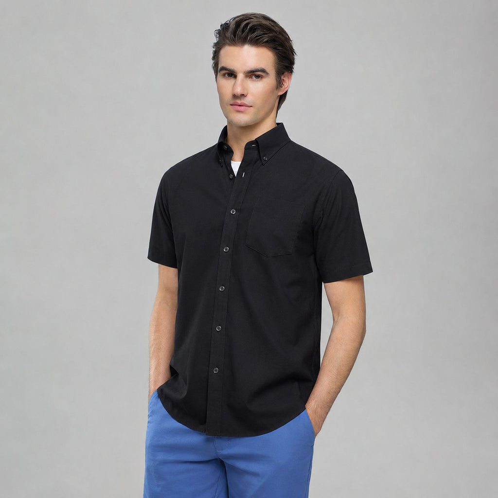 Men Wrinkle Free Short Sleeve Oxford Shirt
