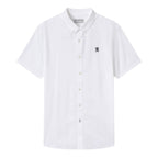 Men Slim Cotton Short Sleeve Oxford Shirt