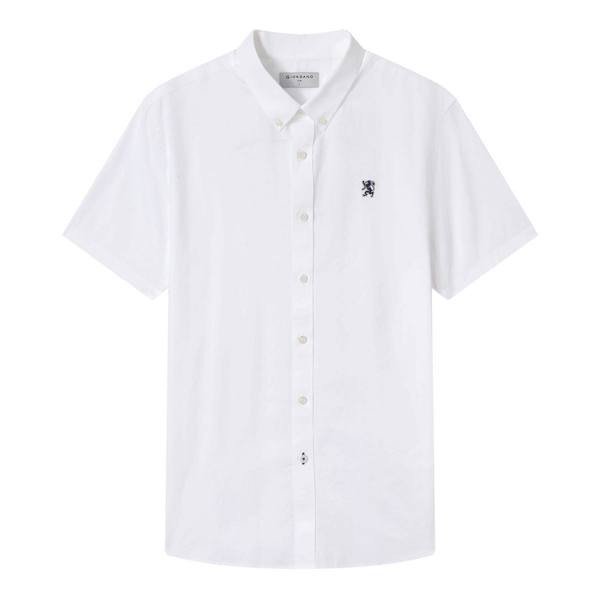 Men Slim Cotton Short Sleeve Oxford Shirt