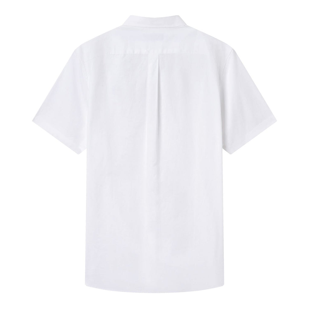 Men Slim Cotton Short Sleeve Oxford Shirt