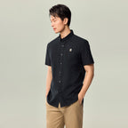 Men Slim Cotton Short Sleeve Oxford Shirt