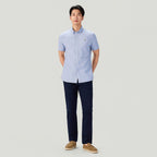 Men Slim Cotton Short Sleeve Oxford Shirt