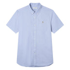 Men Slim Cotton Short Sleeve Oxford Shirt