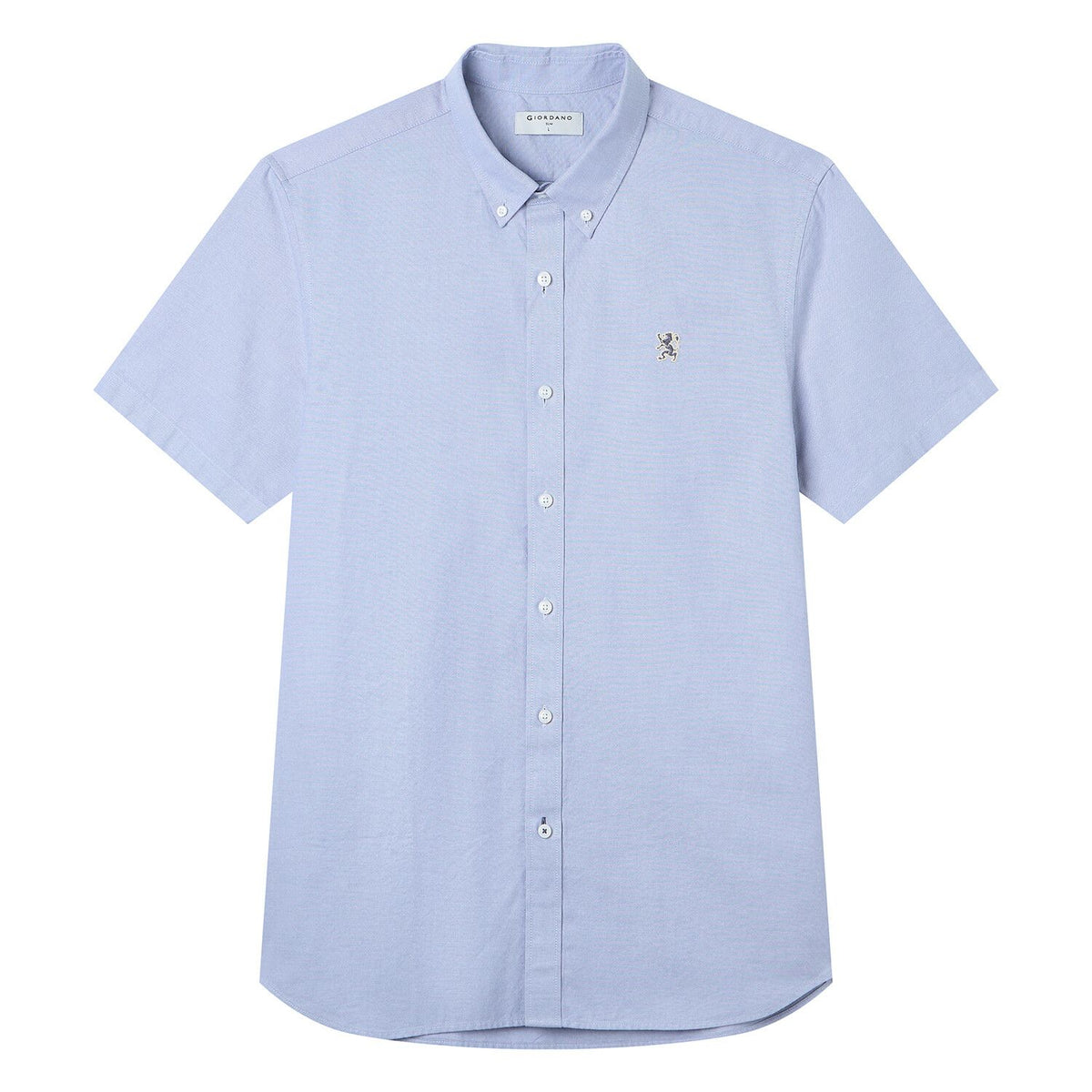 Men Slim Cotton Short Sleeve Oxford Shirt