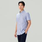 Men Slim Cotton Short Sleeve Oxford Shirt