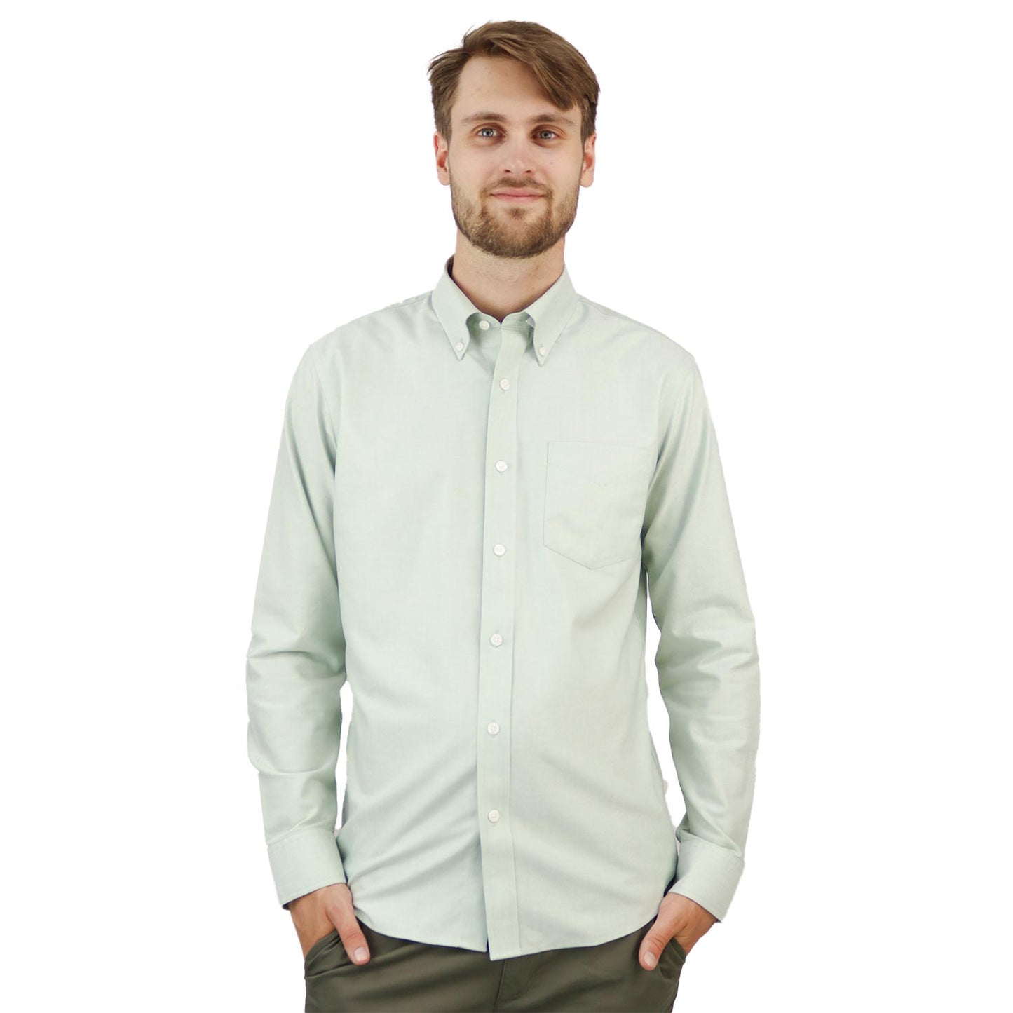 Giordano Men Wrinkle Free Shirt-Green