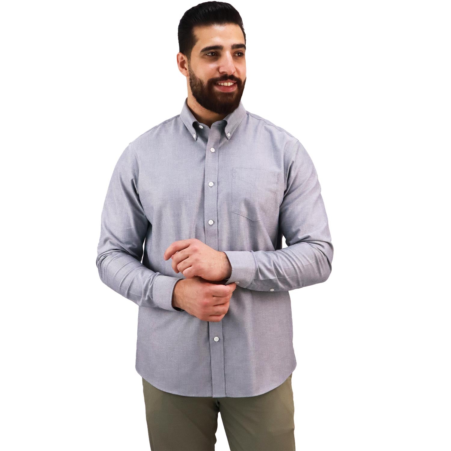 Giordano Men Wrinkle Free Shirt-Grey