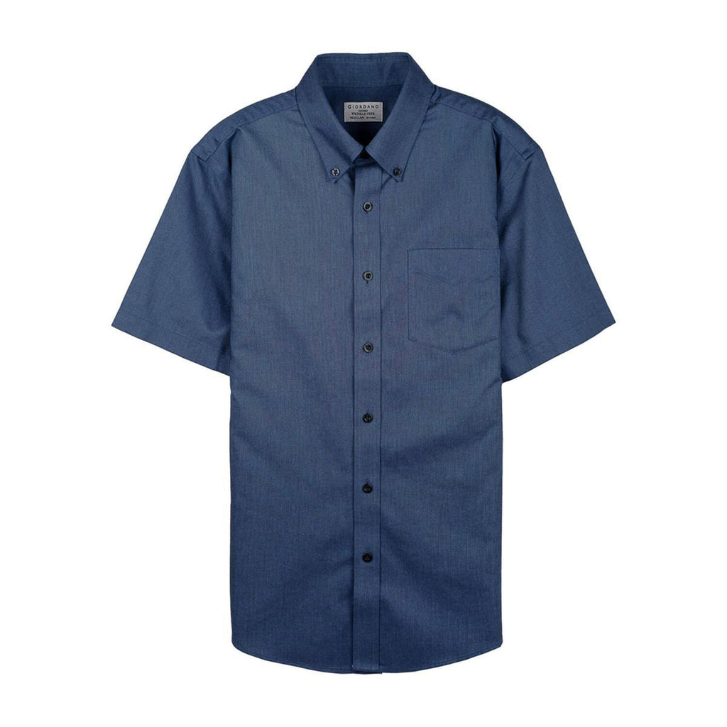 Men's Wrinkle Free Cotton Oxford Short Sleeve Shirt