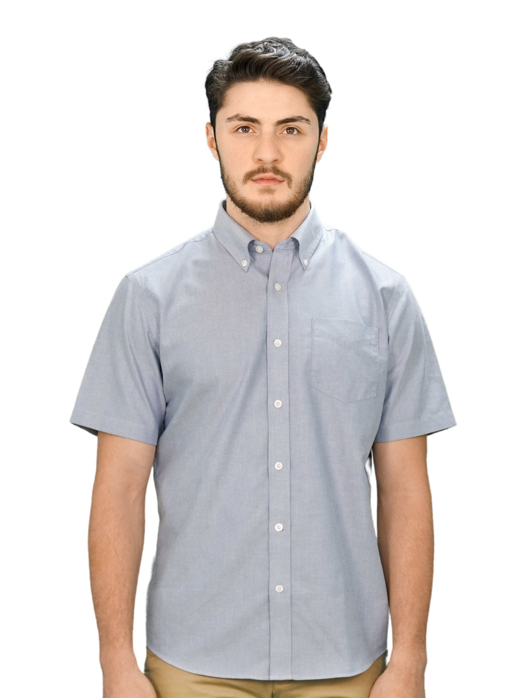 Men's Wrinkle Free Cotton Oxford Short Sleeve Shirt