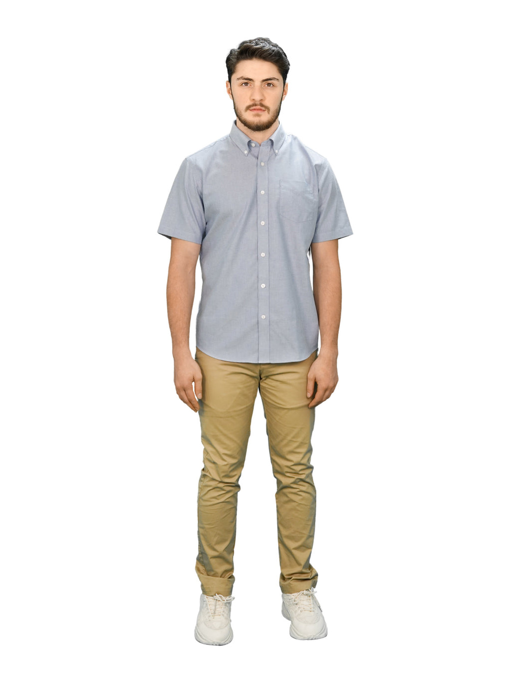 Men's Wrinkle Free Cotton Oxford Short Sleeve Shirt