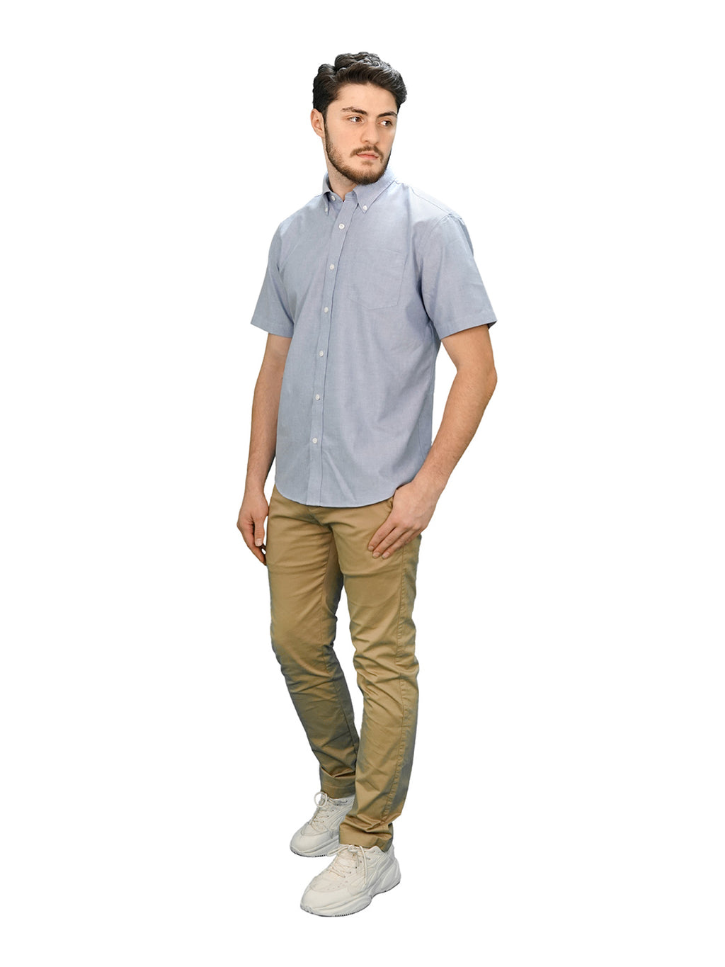 Men's Wrinkle Free Cotton Oxford Short Sleeve Shirt