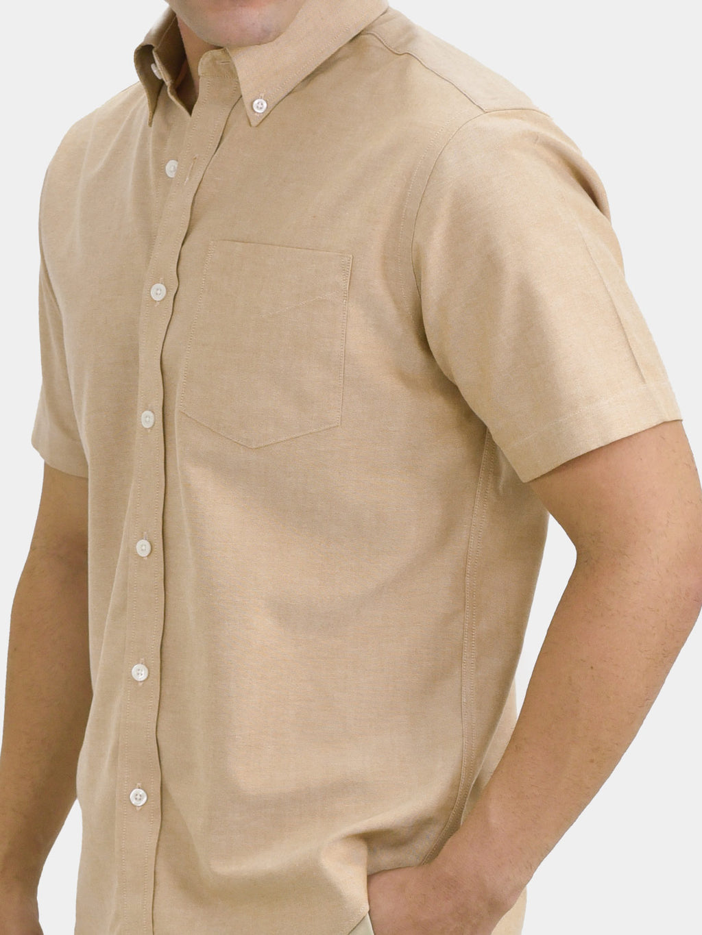 Men's Wrinkle Free Cotton Oxford Short Sleeve Shirt