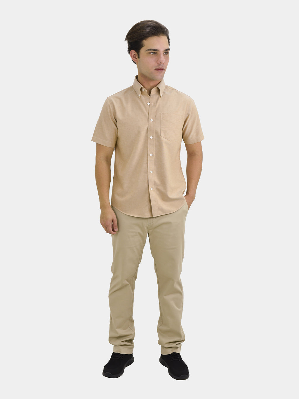 Men's Wrinkle Free Cotton Oxford Short Sleeve Shirt