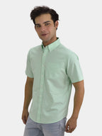 Men's Wrinkle Free Cotton Oxford Short Sleeve Shirt