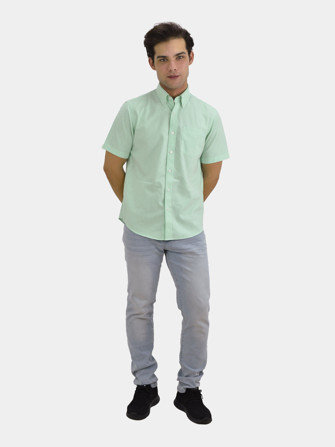 Men's Wrinkle Free Cotton Oxford Short Sleeve Shirt