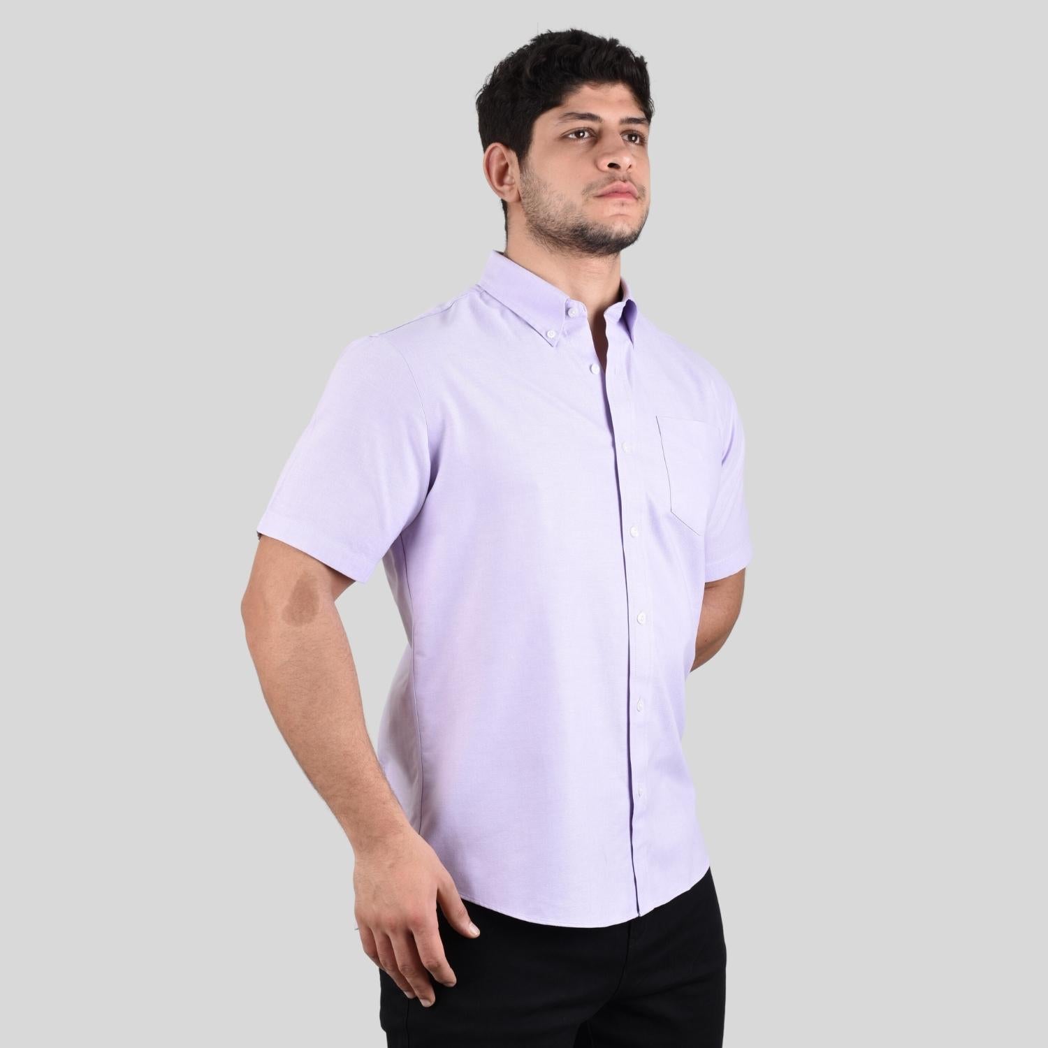 Men's Wrinkle Free Cotton Oxford Short Sleeve Shirt