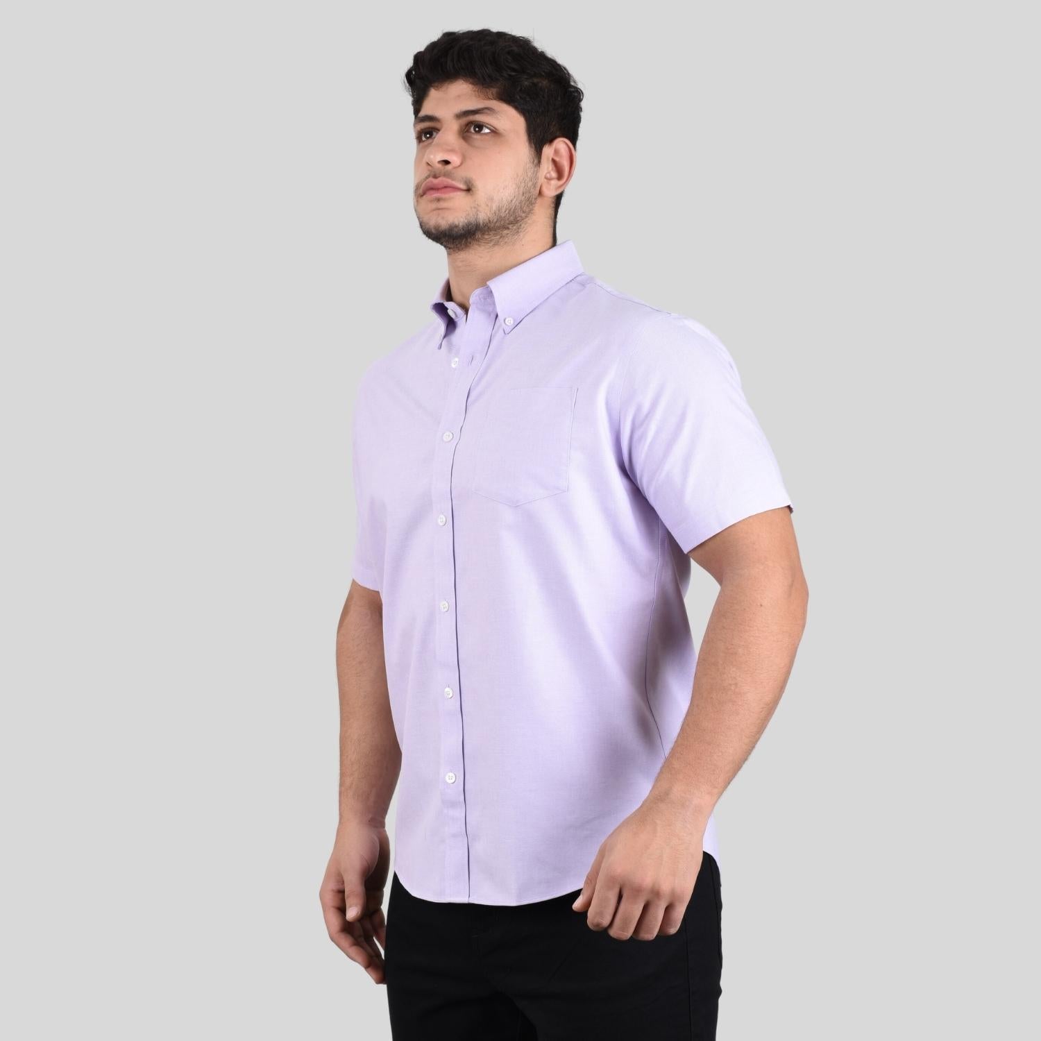 Men's Wrinkle Free Cotton Oxford Short Sleeve Shirt