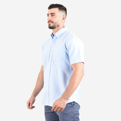 Men's Wrinkle Free Cotton Oxford Short Sleeve Shirt