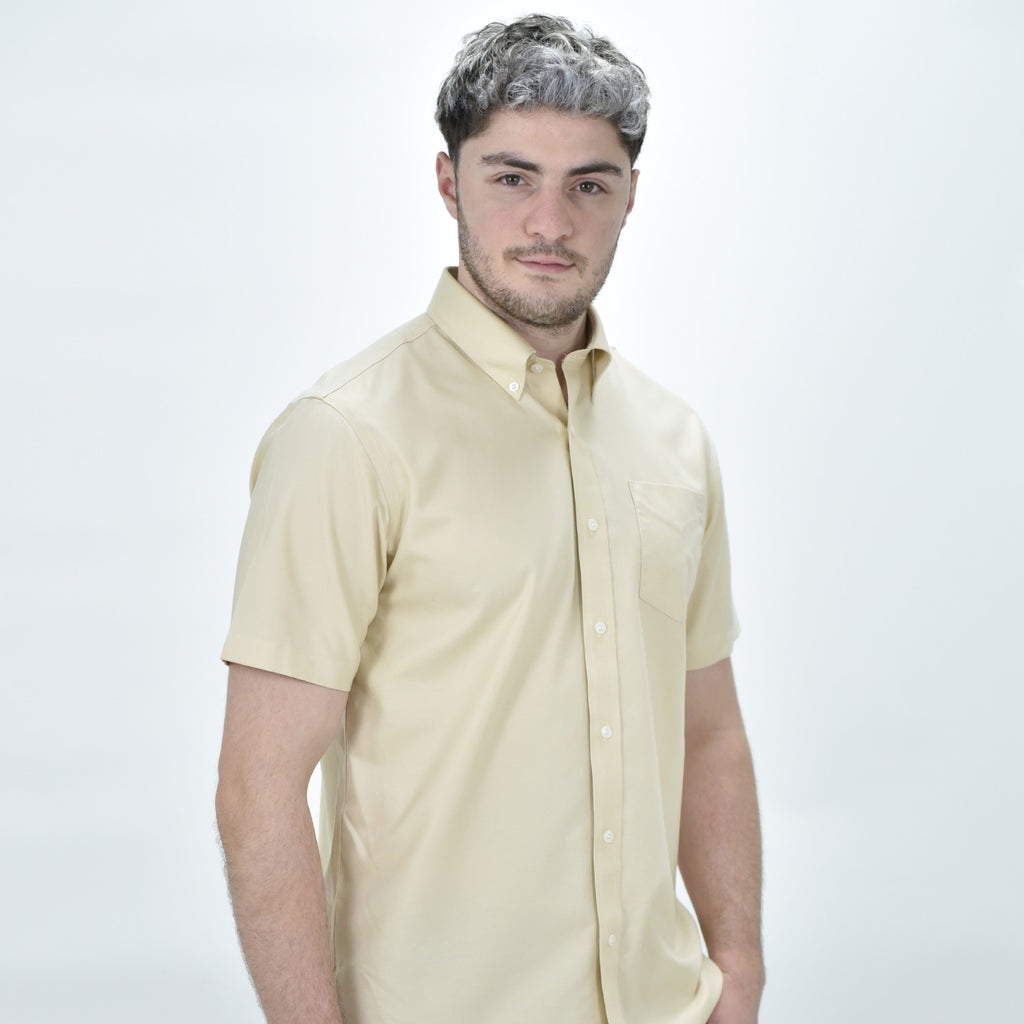 Men's Wrinkle Free Cotton Oxford Short Sleeve Shirt