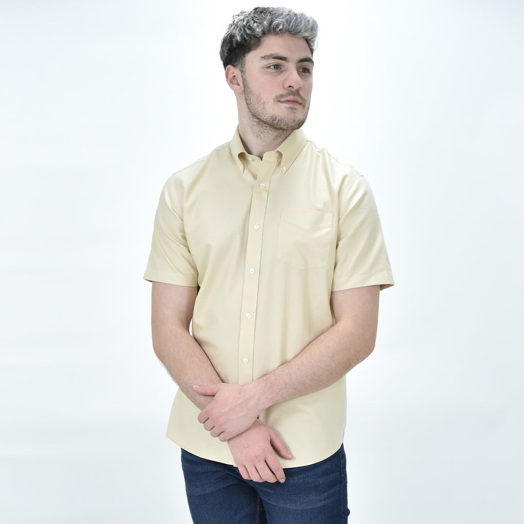 Men's Wrinkle Free Cotton Oxford Short Sleeve Shirt