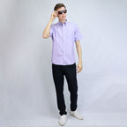 Men's Wrinkle Free Cotton Oxford Short Sleeve Shirt