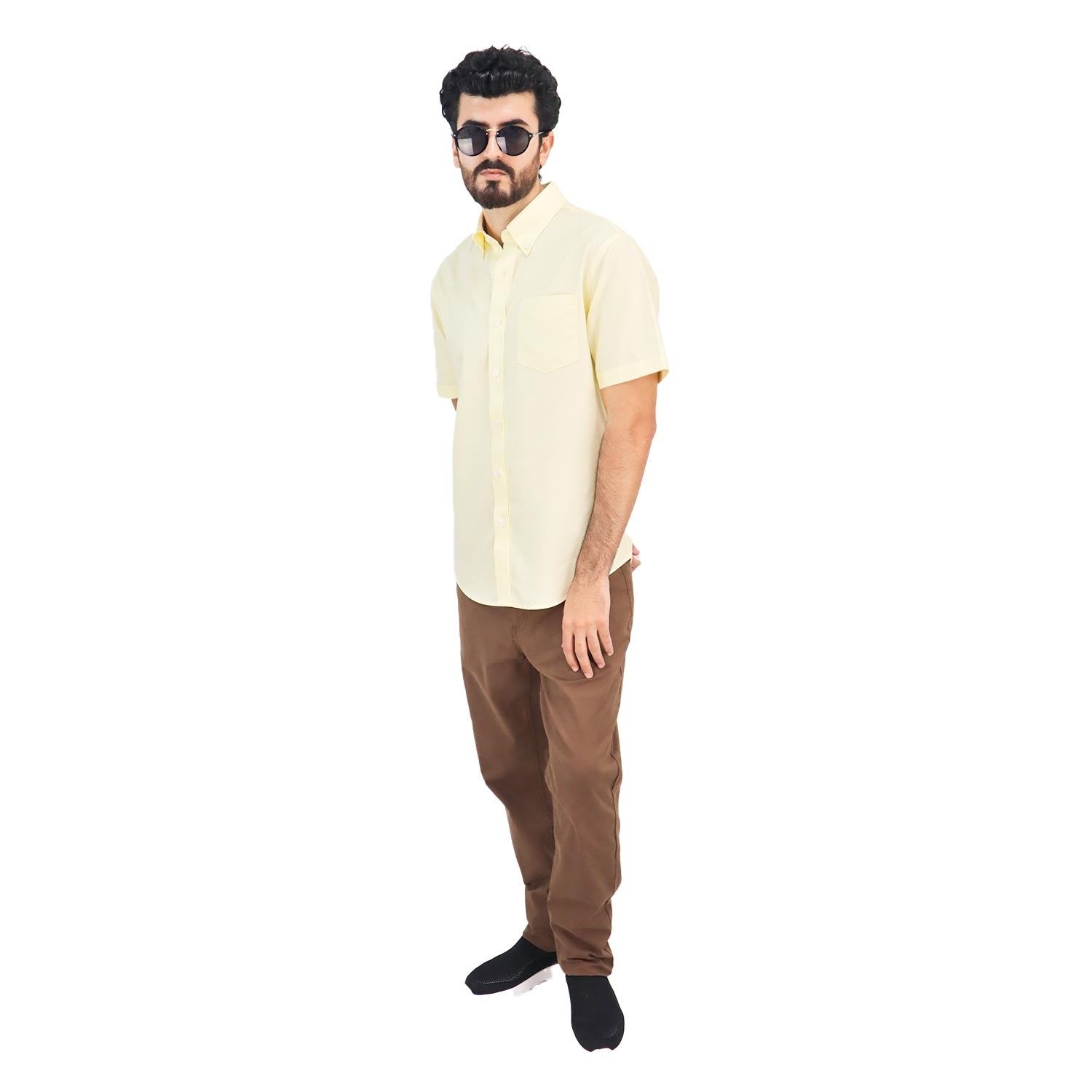 Men's Wrinkle Free Cotton Oxford Short Sleeve Shirt