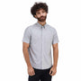 Giordano Men's Wrinkle Free Cotton Oxford Short Sleeve Shirt-Grey