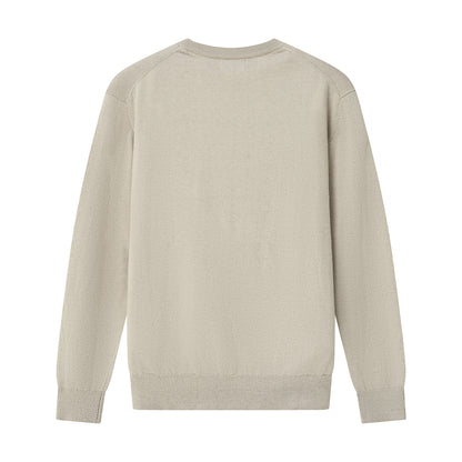 Men's Relaxed Fit Crew Neck Wool Blend Pullover