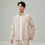Men Slim Double Knit Full Zip Jacket