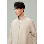 Men Slim Double Knit Full Zip Jacket