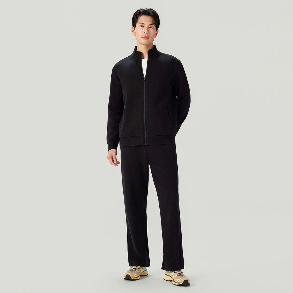 Men Slim Double Knit Full Zip Jacket