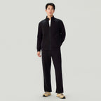 Men Slim Double Knit Full Zip Jacket