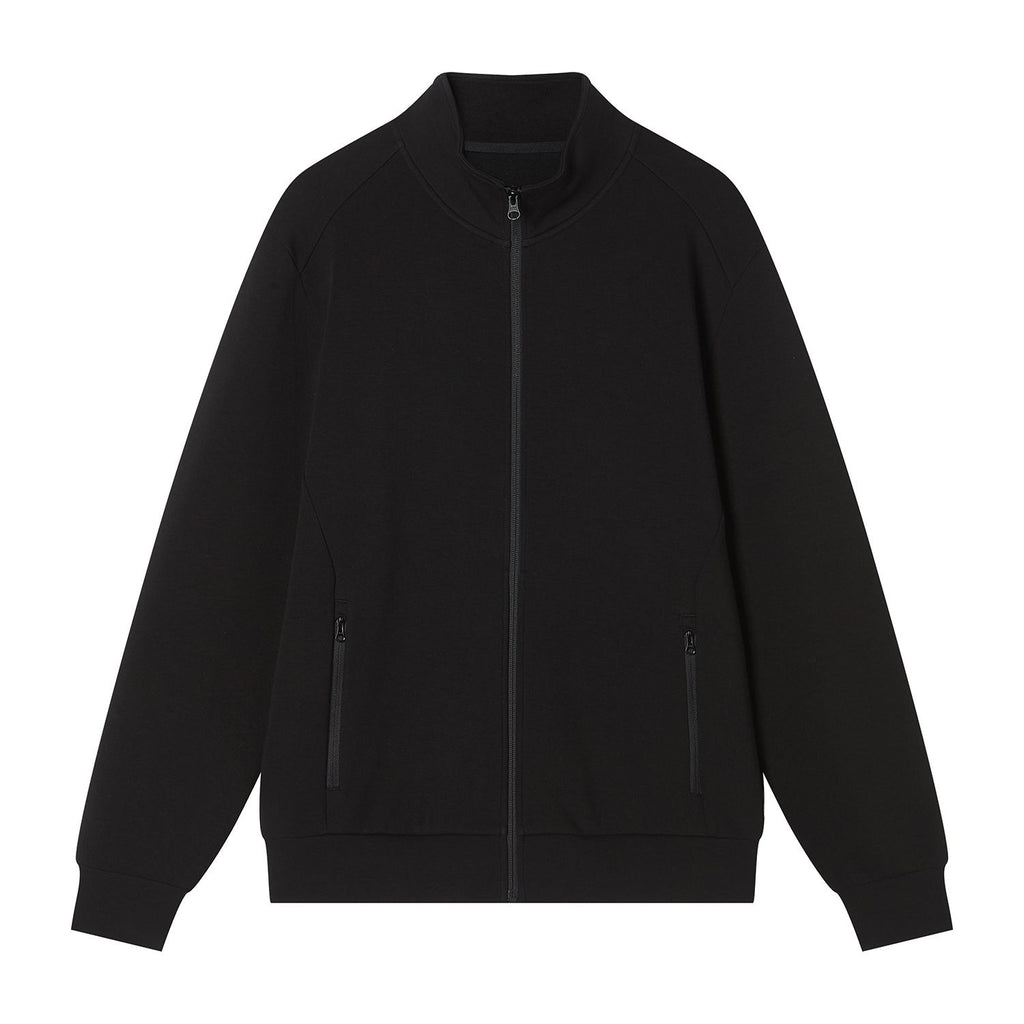 Men Slim Double Knit Full Zip Jacket