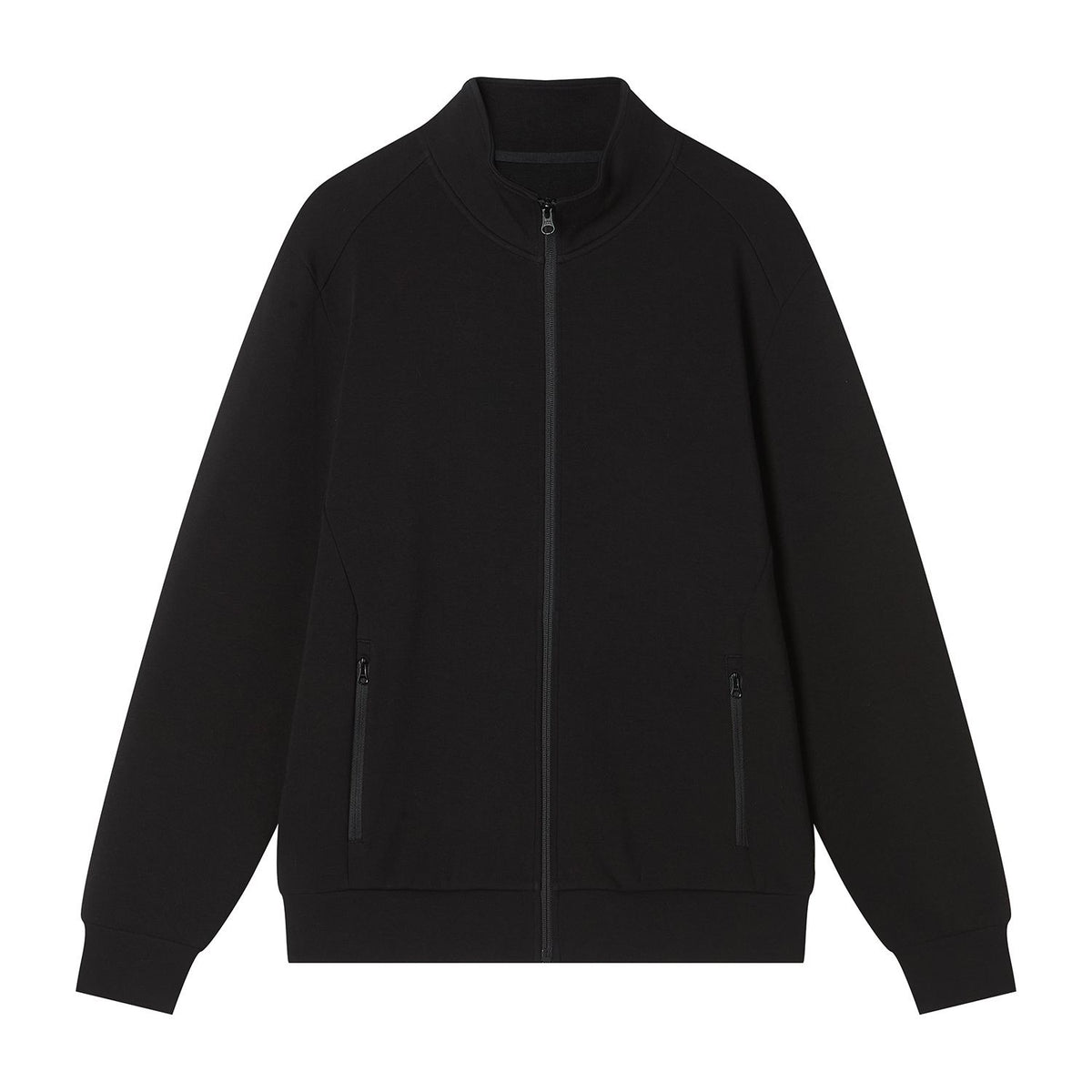 Men Slim Double Knit Full Zip Jacket