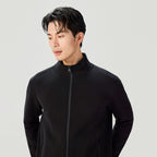 Men Slim Double Knit Full Zip Jacket
