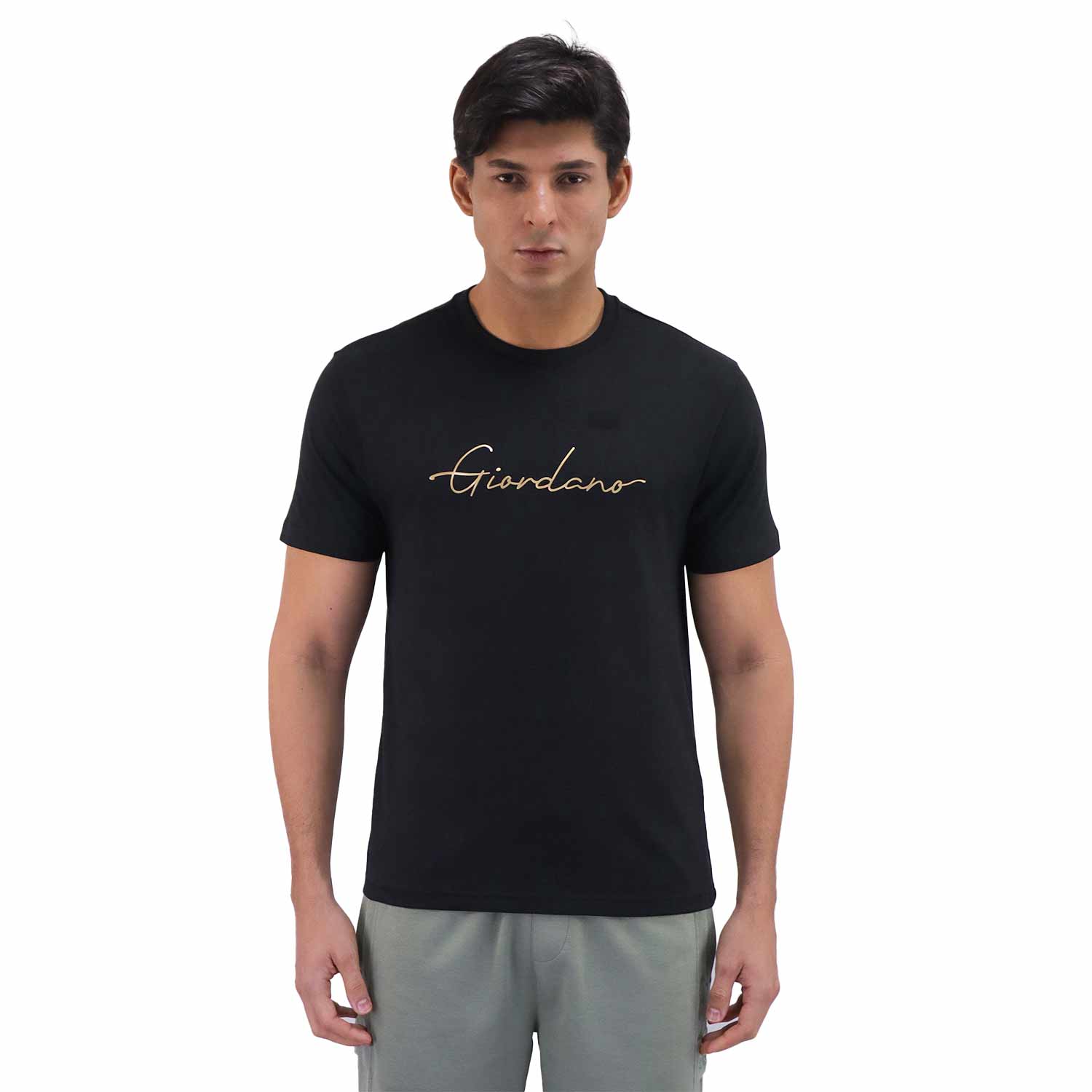 Giordano Men's print tee-Black