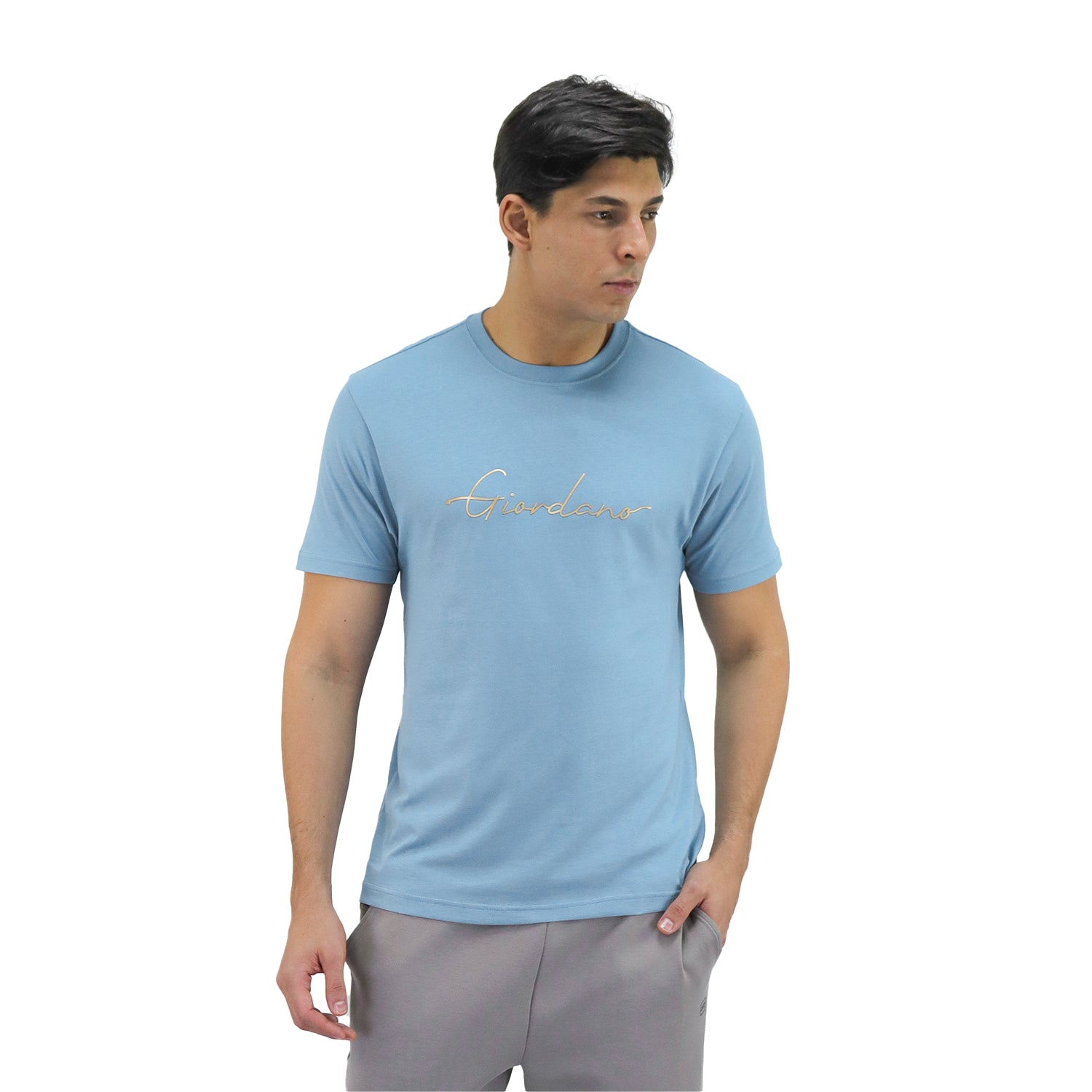 Giordano Men's Print Tee-Blue